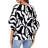 image:imageLYANER Womens Off Shoulder Tops Oversized Batwing Sleeve Loose Blouses Casual Tunic ShirtWhite Block