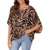 image:imageLYANER Womens Off Shoulder Tops Oversized Batwing Sleeve Loose Blouses Casual Tunic ShirtZebra Print Pink