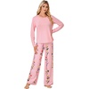 image:imageLYANER Womens Pajama Sets Long Sleeve Top and Floral Pants Pjs 2 Piece Sleepwear with PocketsPink