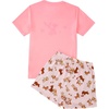 image:imageLYANER Womens Pajamas Set Summer Pjs Short Sleeve Tee and Shorts Sleepwear with PocketsCoral Puppy