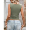 image:imageLYANER Womens Ribbed Tank Top Sexy Scoop Neck Slim Fitted Basic Sleeveless Shirt TopsArmy Green
