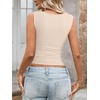 image:imageLYANER Womens Ribbed Tank Top Sexy Scoop Neck Slim Fitted Basic Sleeveless Shirt TopsBeige