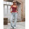image:imageLYANER Womens Ribbed Tank Top Sexy Scoop Neck Slim Fitted Basic Sleeveless Shirt TopsBurgundy