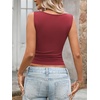 image:imageLYANER Womens Ribbed Tank Top Sexy Scoop Neck Slim Fitted Basic Sleeveless Shirt TopsBurgundy