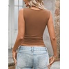 image:imageLYANER Womens Ribbed Tank Top Sexy Scoop Neck Slim Fitted Basic Sleeveless Shirt TopsCaramel