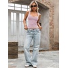 image:imageLYANER Womens Ribbed Tank Top Sexy Scoop Neck Slim Fitted Basic Sleeveless Shirt TopsDusty Pink