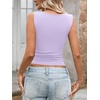 image:imageLYANER Womens Ribbed Tank Top Sexy Scoop Neck Slim Fitted Basic Sleeveless Shirt TopsLight Purple