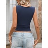 image:imageLYANER Womens Ribbed Tank Top Sexy Scoop Neck Slim Fitted Basic Sleeveless Shirt TopsNavy