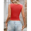 image:imageLYANER Womens Ribbed Tank Top Sexy Scoop Neck Slim Fitted Basic Sleeveless Shirt TopsRed