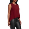 image:imageLYANER Womens Ruffle Flowy High Low Hem Sleeveless Round Neck Casual Tank TopWine Red