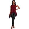 image:imageLYANER Womens Ruffle Flowy High Low Hem Sleeveless Round Neck Casual Tank TopWine Red