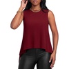 image:imageLYANER Womens Ruffle Flowy High Low Hem Sleeveless Round Neck Casual Tank TopWine Red