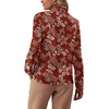 image:imageLYANER Womens Ruffle Front Blouse Collar Neck Button Down Long Sleeve Ruffled Shirt Dressy Work TopFloral Caramel
