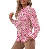 image:imageLYANER Womens Ruffle Front Blouse Collar Neck Button Down Long Sleeve Ruffled Shirt Dressy Work TopLeopard Rose