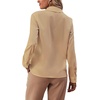 image:imageLYANER Womens Ruffle Front Blouse Collar Neck Button Down Long Sleeve Ruffled Shirt Dressy Work TopLight Khaki