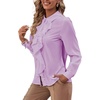 image:imageLYANER Womens Ruffle Front Blouse Collar Neck Button Down Long Sleeve Ruffled Shirt Dressy Work TopLight Purple