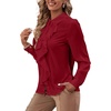 image:imageLYANER Womens Ruffle Front Blouse Collar Neck Button Down Long Sleeve Ruffled Shirt Dressy Work TopWine Red