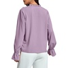image:imageLYANER Womens Ruffle V Neck Solid Long Sleeve Chiffon Blouse Shirt TopDusty Purple
