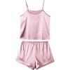 image:imageLYANER Womens Satin Pajamas Set 7pcs Silky Sleepwear Loungewear Cami Shorts and Button Down Long Sleeve Pjs SetBaby Pink
