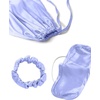 image:imageLYANER Womens Satin Pajamas Set 7pcs Silky Sleepwear Loungewear Cami Shorts and Button Down Long Sleeve Pjs SetLight Violet