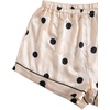 image:imageLYANER Womens Satin Pajamas Set 7pcs Silky Sleepwear Loungewear Cami Shorts and Button Down Long Sleeve Pjs SetPolka Dots Beige