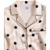 image:imageLYANER Womens Satin Pajamas Set 7pcs Silky Sleepwear Loungewear Cami Shorts and Button Down Long Sleeve Pjs SetPolka Dots Beige