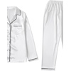 image:imageLYANER Womens Satin Pajamas Set 7pcs Silky Sleepwear Loungewear Cami Shorts and Button Down Long Sleeve Pjs SetWhite