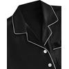 image:imageLYANER Womens Satin Pajamas Set Short Sleeve Button Shirt Silky Sleepwear With Shorts Set PJBlack