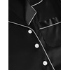 image:imageLYANER Womens Satin Pajamas Set Short Sleeve Button Shirt Silky Sleepwear With Shorts Set PJBlack