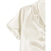 image:imageLYANER Womens Satin Pajamas Sets Short Sleeve Button Shirt Silky Sleepwear With Shorts PJsBeige