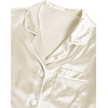 image:imageLYANER Womens Satin Pajamas Sets Short Sleeve Button Shirt Silky Sleepwear With Shorts PJsBeige