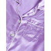image:imageLYANER Womens Satin Pajamas Sets Short Sleeve Button Shirt Silky Sleepwear With Shorts PJsLight Purple