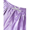 image:imageLYANER Womens Satin Pajamas Sets Short Sleeve Button Shirt Silky Sleepwear With Shorts PJsLight Purple