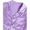 image:imageLYANER Womens Satin Pajamas Sets Short Sleeve Button Shirt Silky Sleepwear With Shorts PJsLight Purple