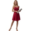 image:imageLYANER Womens Satin Silky Lace Hollow Out Spaghetti Straps Sleeveless Sexy Midi NightdressWine Red