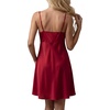 image:imageLYANER Womens Satin Silky Lace Hollow Out Spaghetti Straps Sleeveless Sexy Midi NightdressWine Red