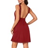 image:imageLYANER Womens Sexy Sleepwear Lace Chemise Nightgowns Full Slip Babydoll NightdressBurgundy