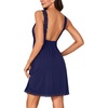 image:imageLYANER Womens Sexy Sleepwear Lace Chemise Nightgowns Full Slip Babydoll NightdressNavy