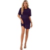 image:imageLYANER Womens Sheer Mesh Short Sleeve Tops Sexy See Through Oversized Shirt Dress Cover Ups TunicDark Purple01