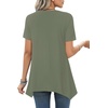image:imageLYANER Womens Short Sleeve Blouse Crewneck Casual Asymmetrical Irregular Hem Tunic TopsArmy Green