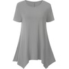 image:imageLYANER Womens Short Sleeve Blouse Crewneck Casual Asymmetrical Irregular Hem Tunic TopsGray