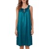 image:imageLYANER Womens Silky Satin Ruffle Round Neck Sleeveless Tie Pleated Casual Mini NightdressTeal Blue