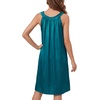image:imageLYANER Womens Silky Satin Ruffle Round Neck Sleeveless Tie Pleated Casual Mini NightdressTeal Blue
