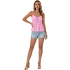 image:imageLYANER Womens Spaghetti Strap Drawstring Tie Front Dressy Casual Cami Babydoll TopsPink