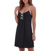image:imageLYANER Womens Spaghetti Strap Sleeveless Pleated Ruffle A Line Casual Mini NightdressBlack