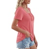 image:imageLYANER Womens Square Neck Short Sleeve Button Pleated Front Dressy Casual Blouse TopsDark Pink
