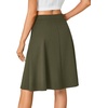 image:imageLYANER Womens Stretchy High Waist ALine Midi Skirt Flared Vintage Casual Skirts with PocketsAmy Green