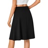 image:imageLYANER Womens Stretchy High Waist ALine Midi Skirt Flared Vintage Casual Skirts with PocketsBlack