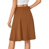 image:imageLYANER Womens Stretchy High Waist ALine Midi Skirt Flared Vintage Casual Skirts with PocketsBrown