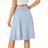 image:imageLYANER Womens Stretchy High Waist ALine Midi Skirt Flared Vintage Casual Skirts with PocketsLight Blue